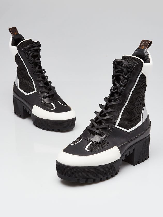 Louis Vuitton Black Calfskin and Technical Nylon Platform Laureate