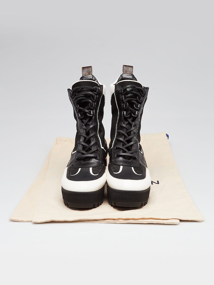 Louis Vuitton Black Calfskin and Technical Nylon Platform Laureate