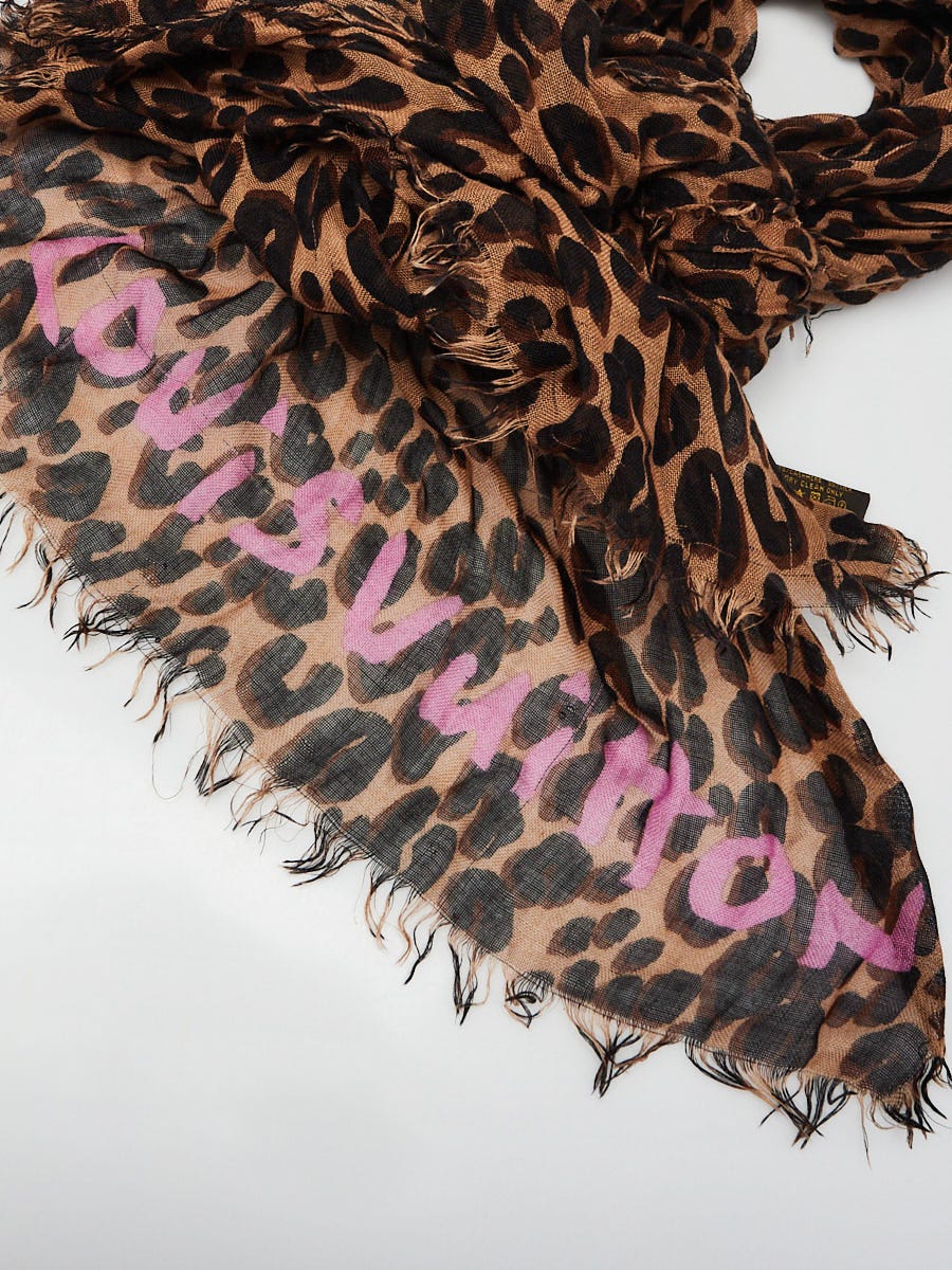 Louis Vuitton Brown Cashmere/Silk Stephen Sprouse Leopard Stole