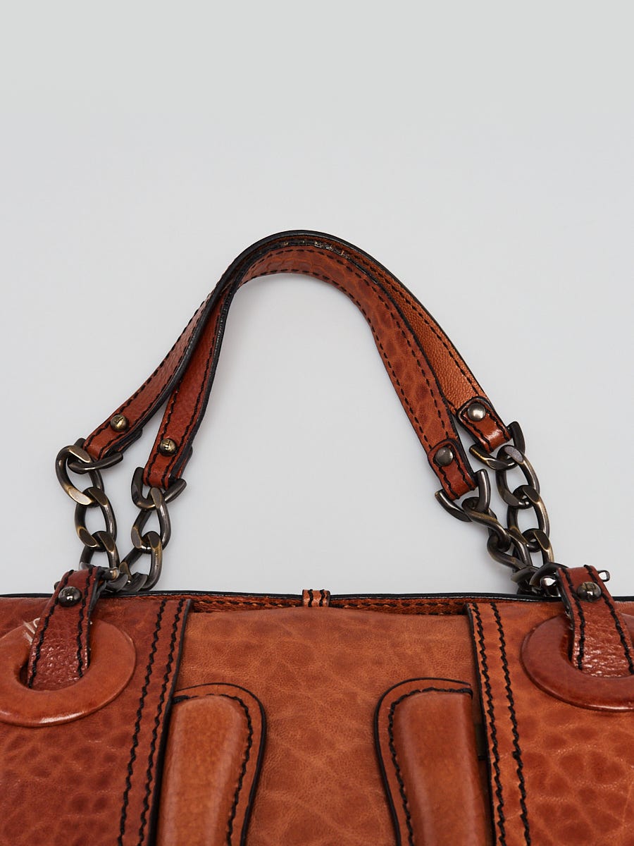 Fendi Brown Pebbled Calfskin Leather B Bag- 8BN165 | Yoogi's Closet