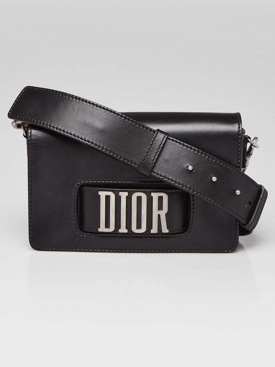 Christian Dior Black Pebbled Calfskin Leather Dio(r)evolution Flap Bag |  Yoogi's Closet