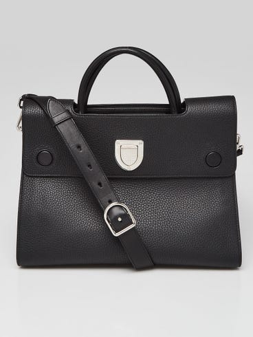 Christian Dior Black Pebbled Leather Medium Diorever Bag