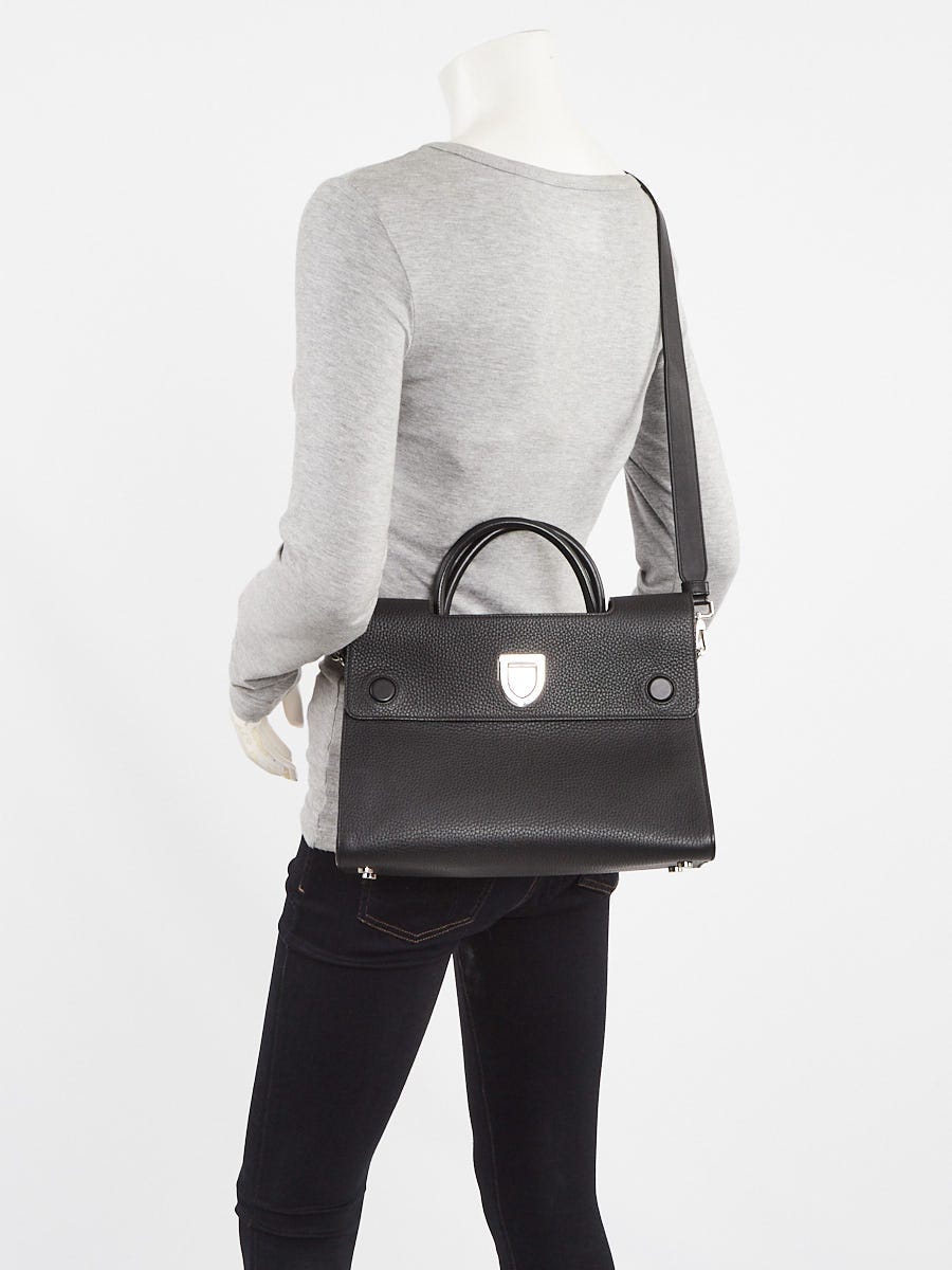 Christian Dior Black Pebbled Leather Medium Diorever Bag