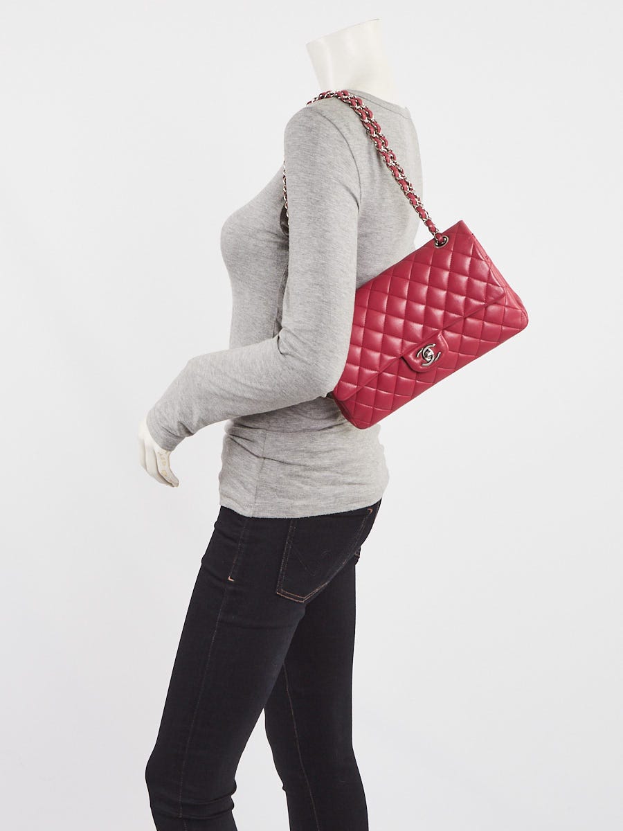 Chanel Pink Quilted Lambskin Leather Classic Medium Double Flap Bag