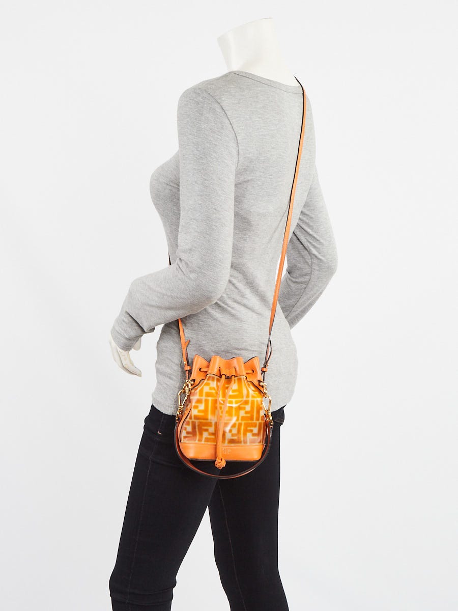 Fendi Orange Zucca Print Vinyl and Leather Mon Tresor Mini