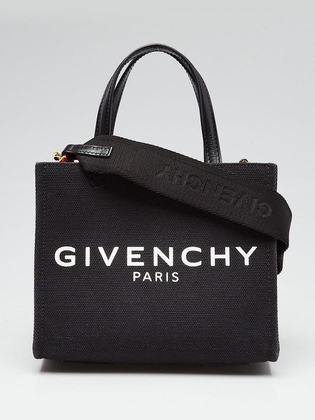 Givenchy Black Canvas Mini G Shopping Tote Bag