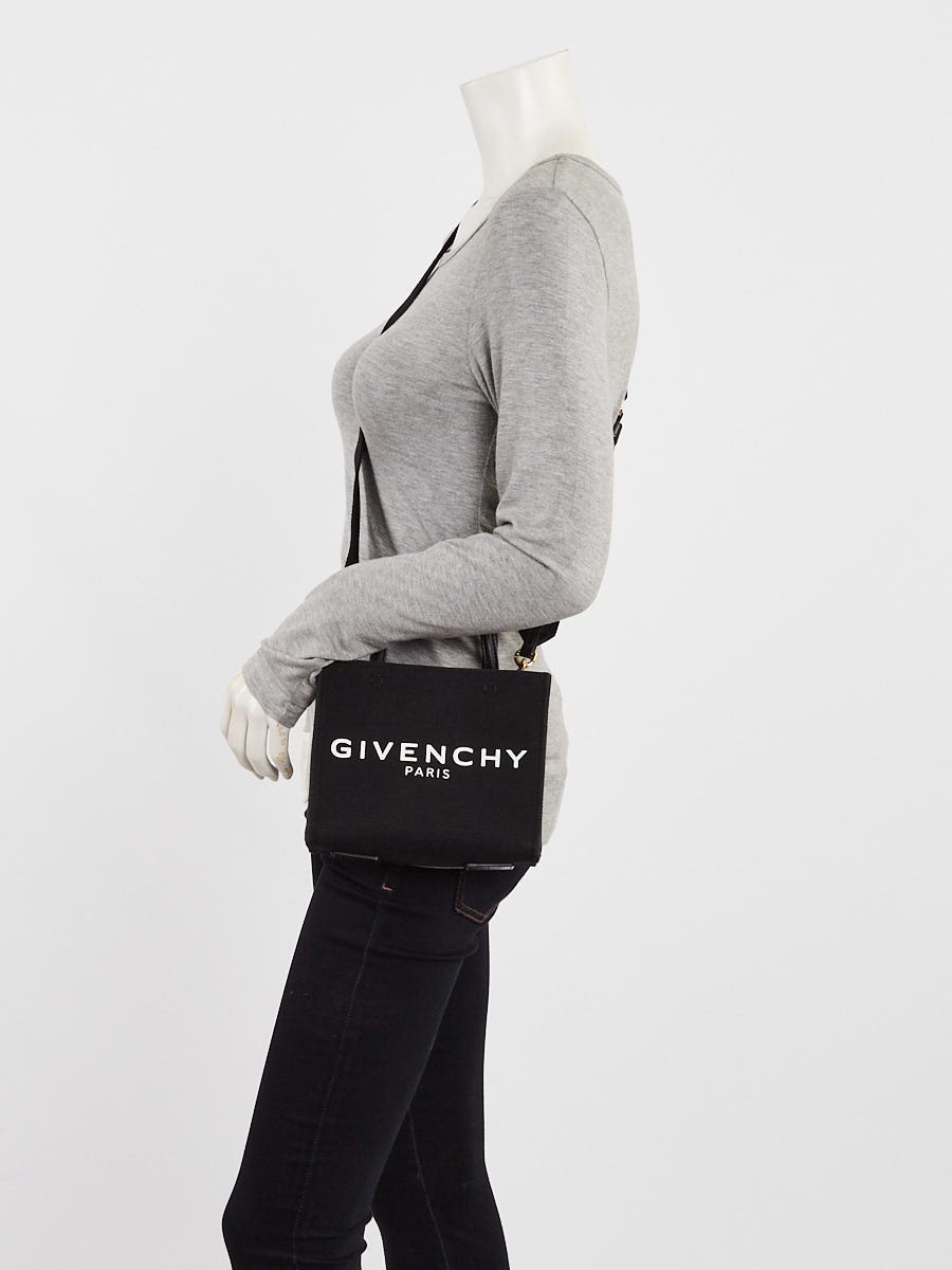 Givenchy Black Canvas Mini G Shopping Tote Bag