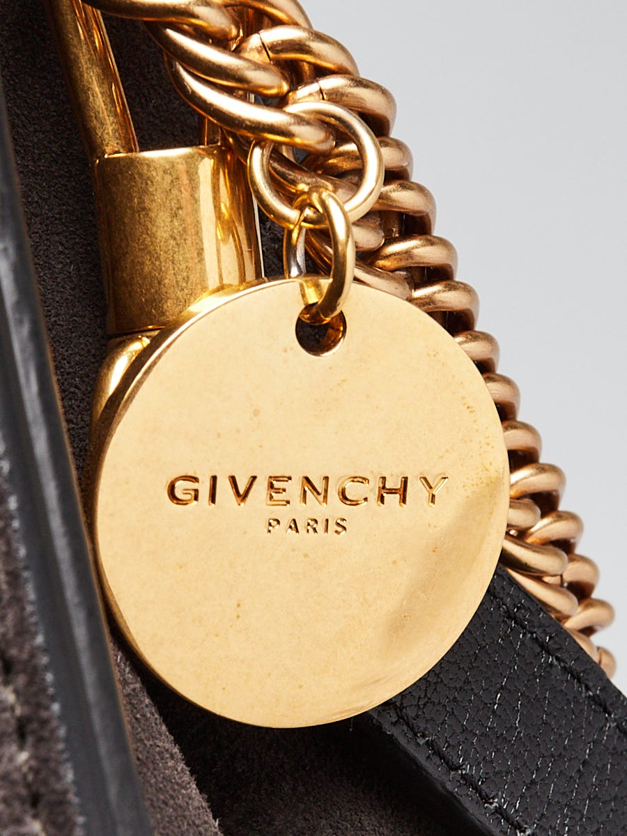 Givenchy Black/Grey Leather/Suede GV3 Medium Shoulder Bag