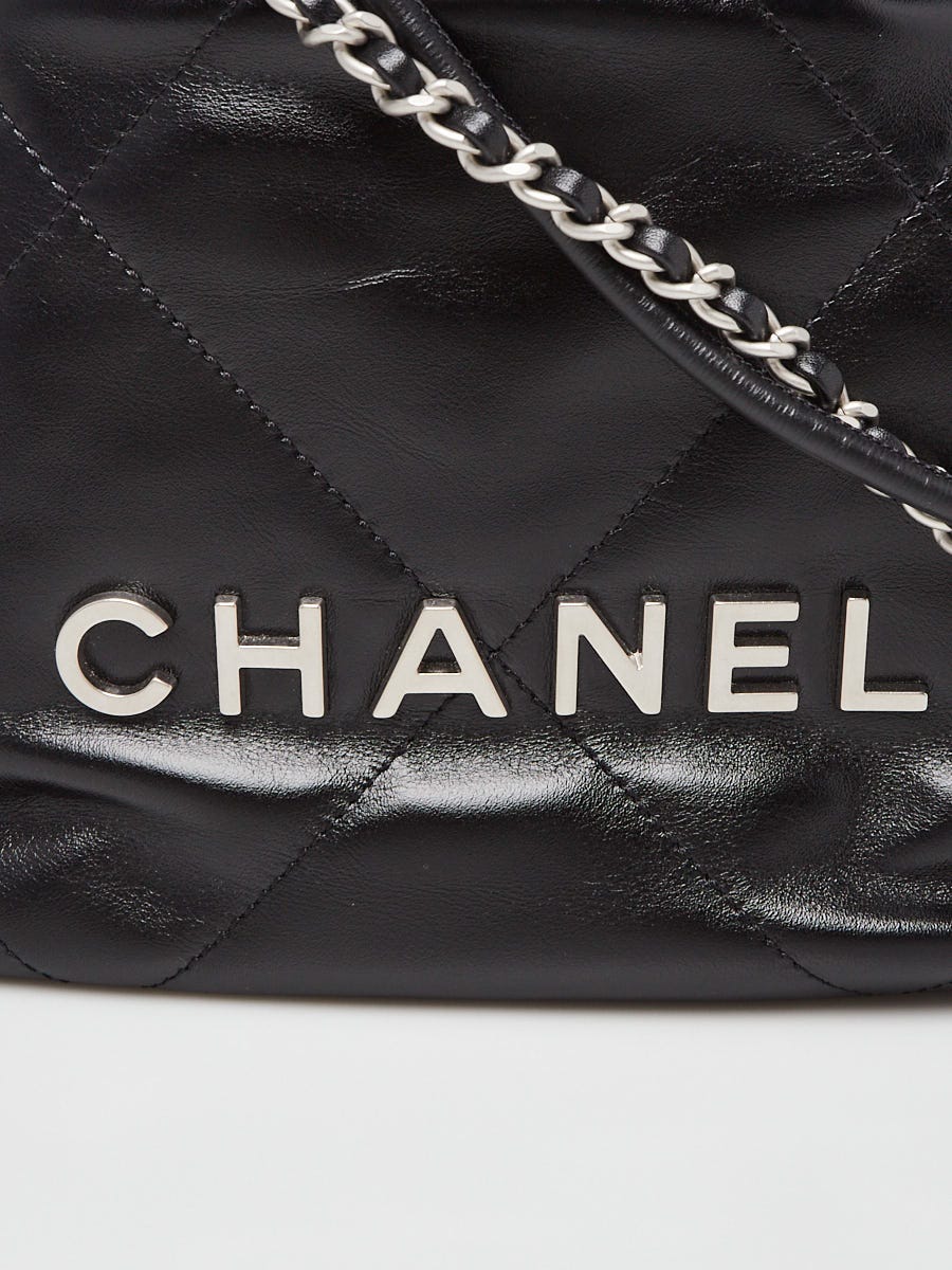 Chanel Black Quilted Calfskin Leather Chanel 22 Mini Bag