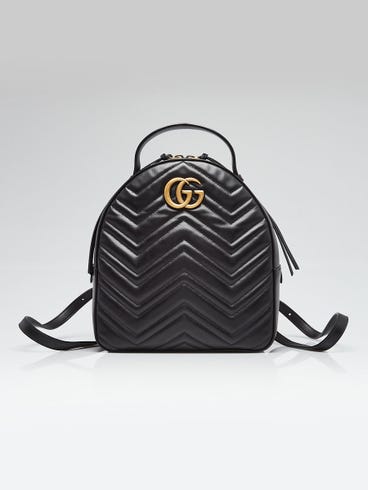 Gucci Black Quilted Leather Marmont Backpack Bag