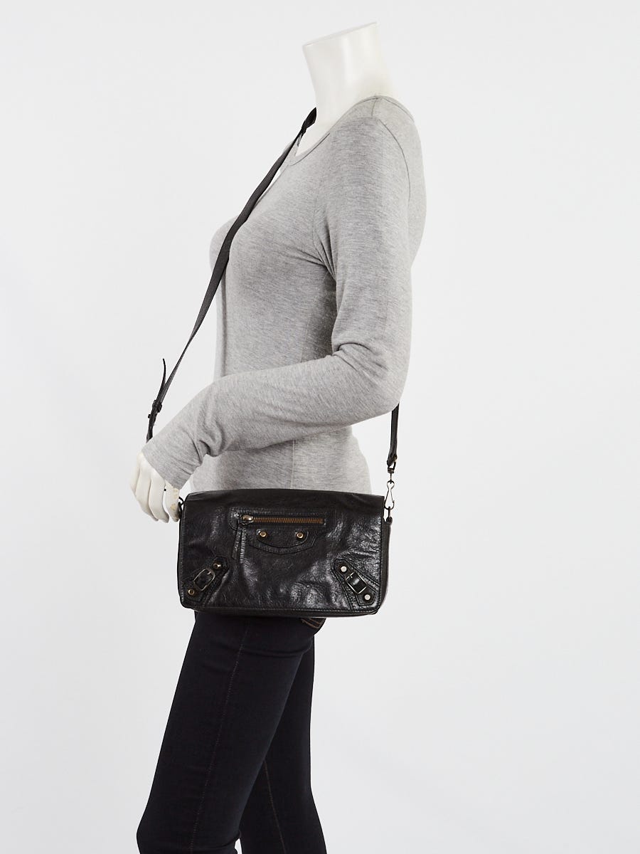 Balenciaga Black Lambskin Leather Classic Tool Kit Crossbody Bag
