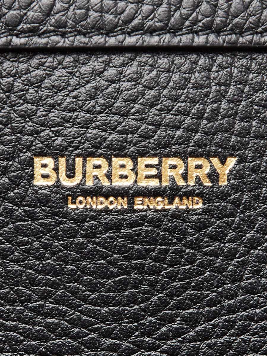 Burberry Black Pebbled Leather Medium London Tote Bag | Yoogi's Closet