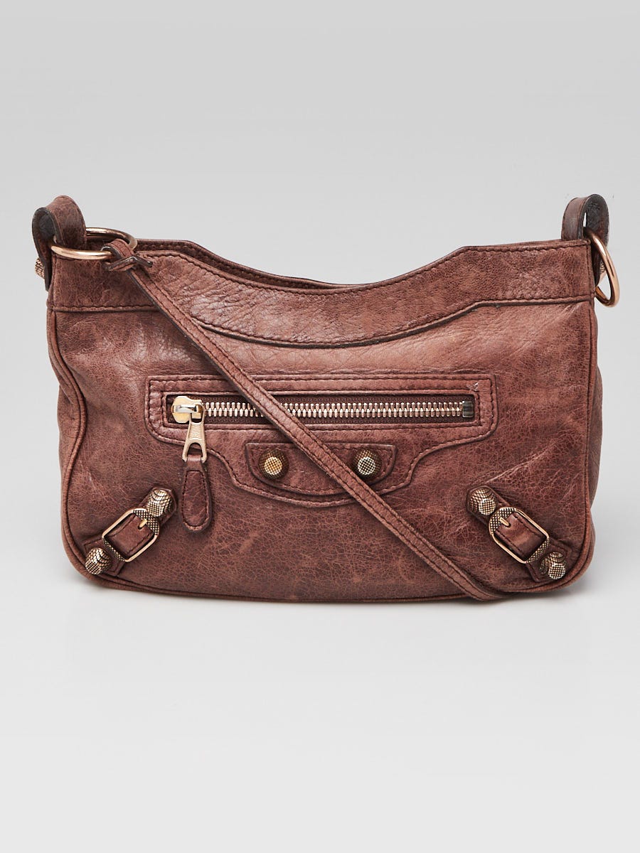 Balenciaga Chataigne Lambskin Leather Giant 12 Rose Gold Hip