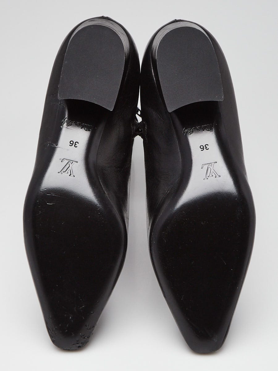 Louis Vuitton Black Stretch Leather Riding Boots Size 5.5/36