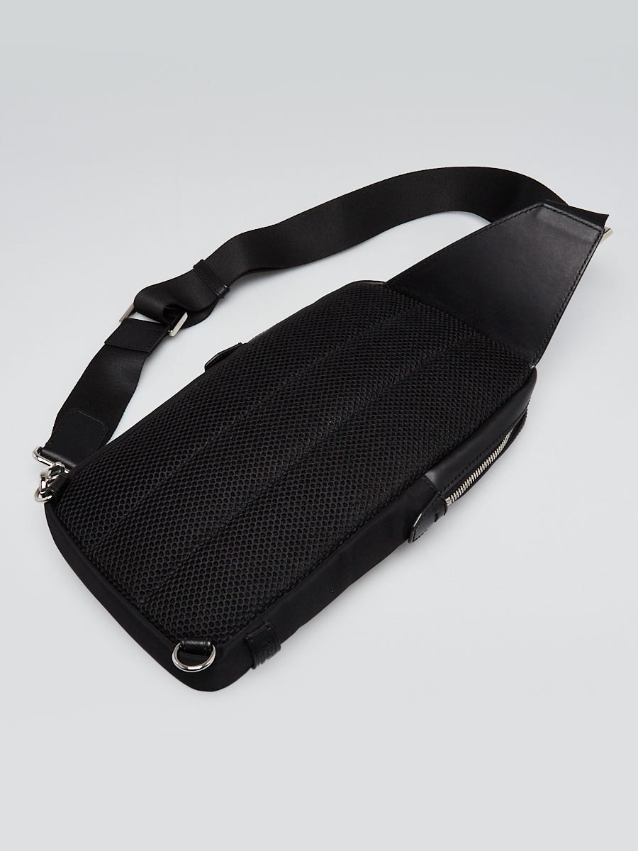 Fendi Black Leather/Nylon Monster Sling Backpack | Yoogi's Closet