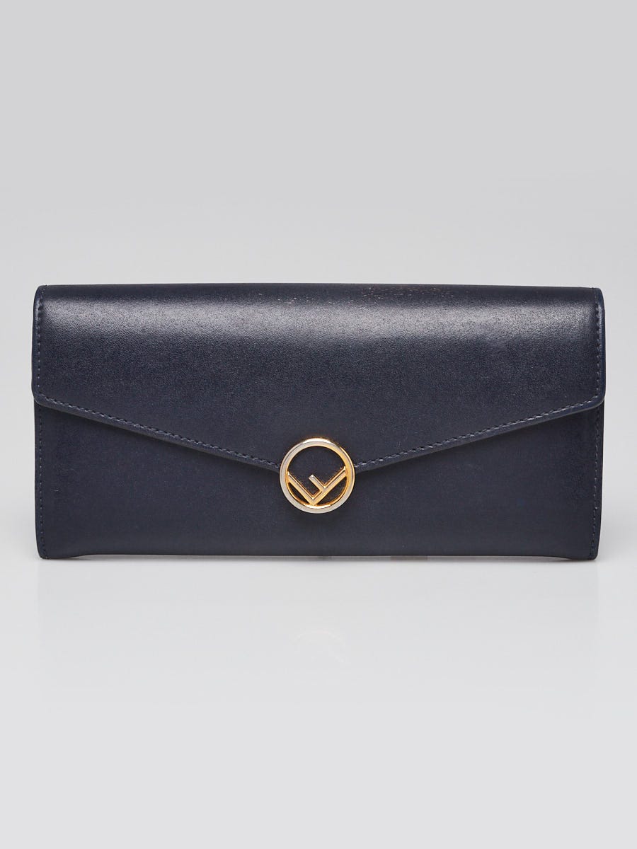 Fendi Blue Leather Continental Wallet 8M0251