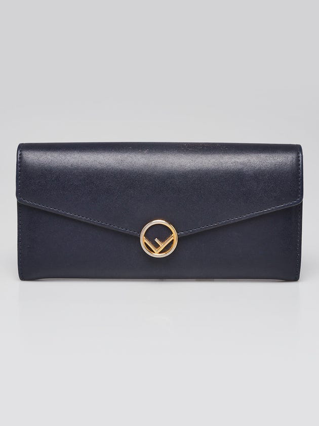 Fendi Blue Leather Continental Wallet 8M0251