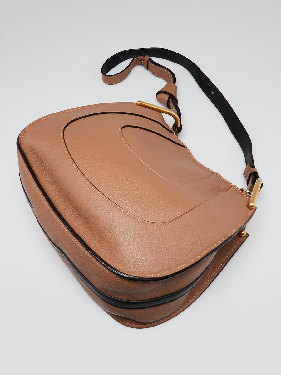 Chloe Brown Pebbled Leather Hayley Small Hobo Bag | Yoogi's Closet