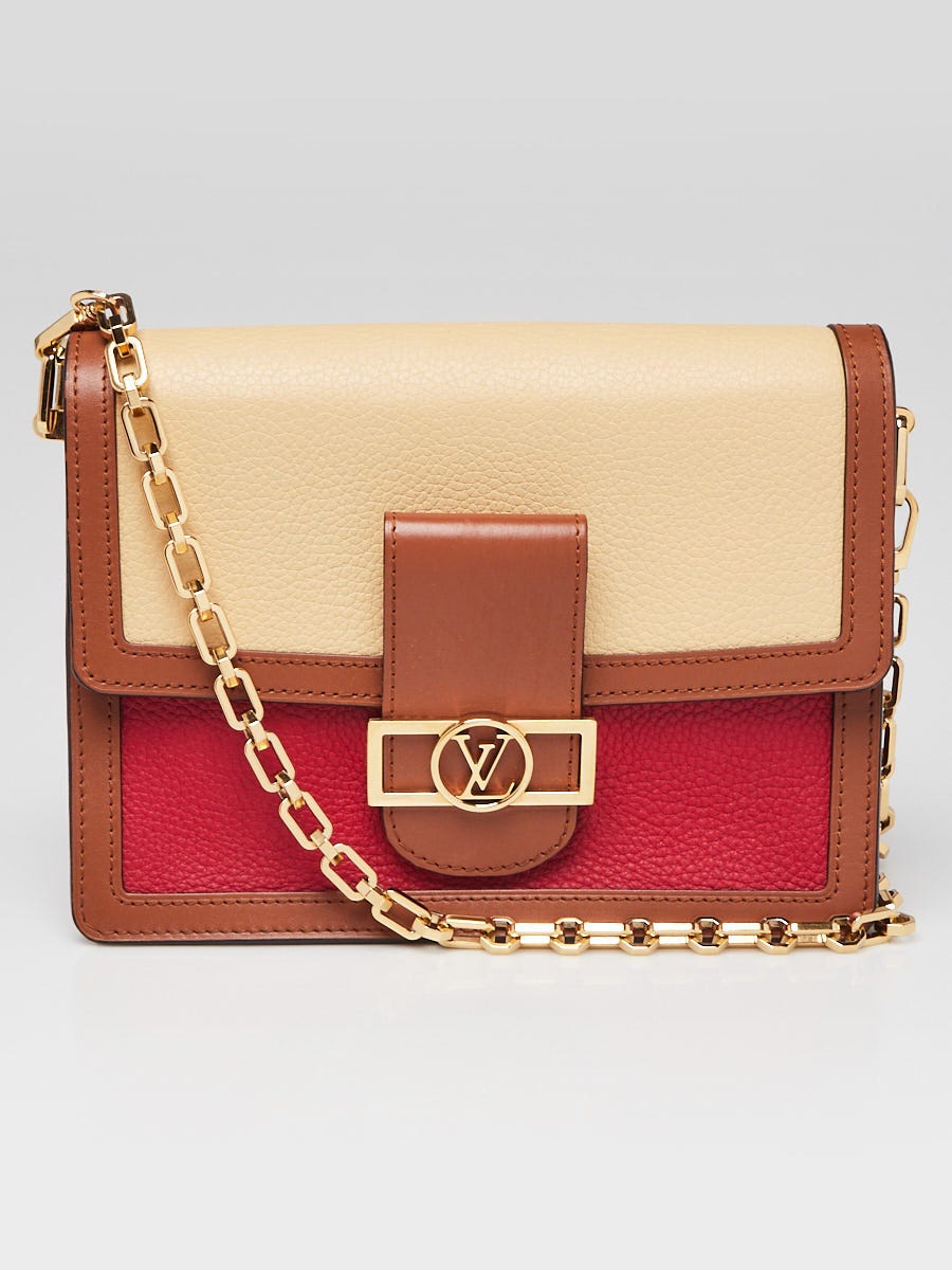 Louis Vuitton Red/Beige Leather Dauphine MM Bag | Yoogi's Closet