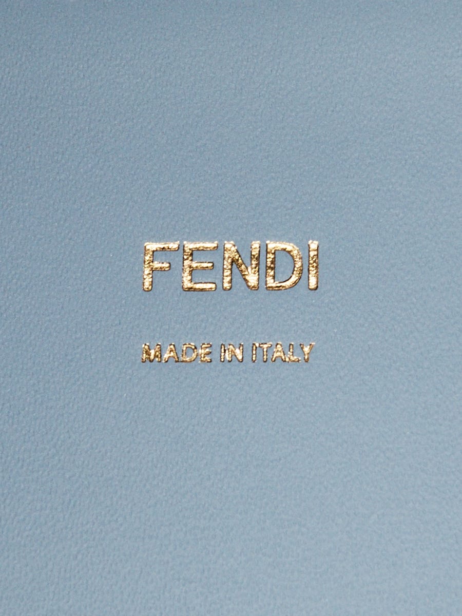 Fendi Light Blue Leather Medium Sunshine Tote Bag -8BH386