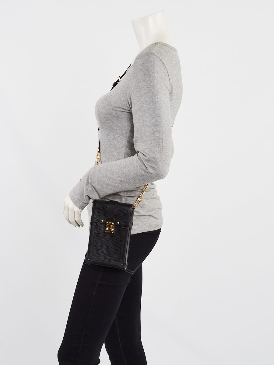 Louis Vuitton Black Epi Leather Vertical Trunk Pochette Bag