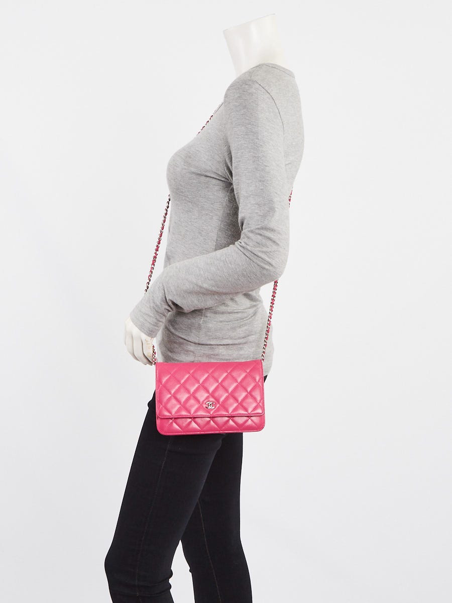 Chanel Pink Quilted Lambskin Leather Classic WOC Clutch Bag