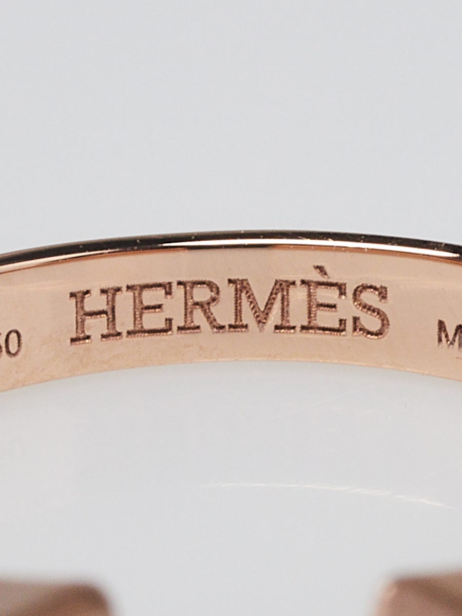 【HERMES】上品エレガント Rose Gold☆Clou de forge PM リング Hermes 18k Rose Gold and Diamond Clou de Forge Ring Size