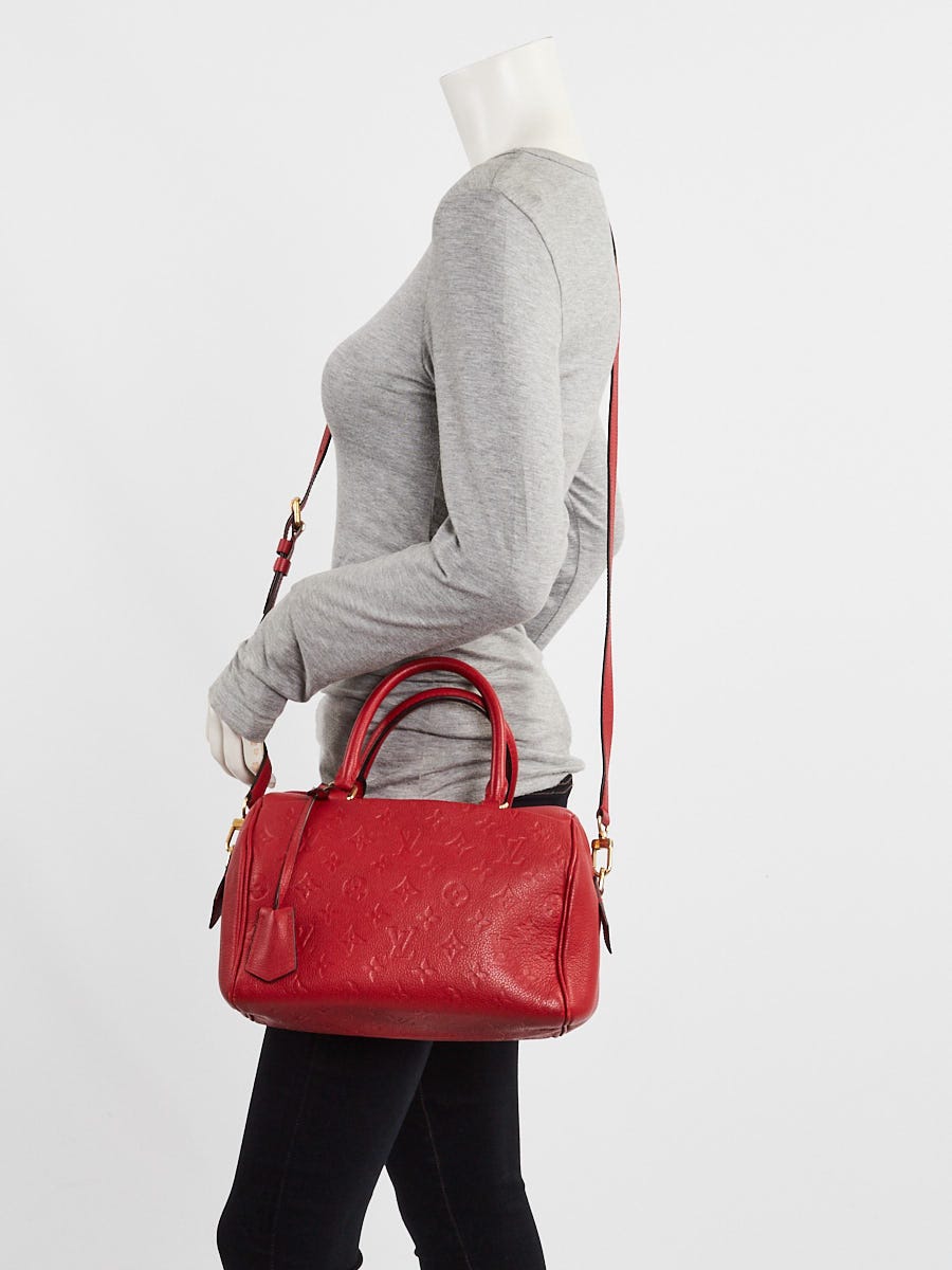 Louis Vuitton Cerise Monogram Empreinte Leather Speedy Bandouliere 25 NM Bag