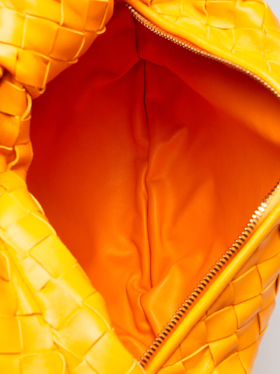 Bottega Veneta Orange Intrecciato Woven Nappa Leather Teen Jodie