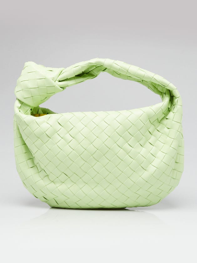Bottega Veneta Light Green Intrecciato Woven Nappa Leather Teen Jodie Bag