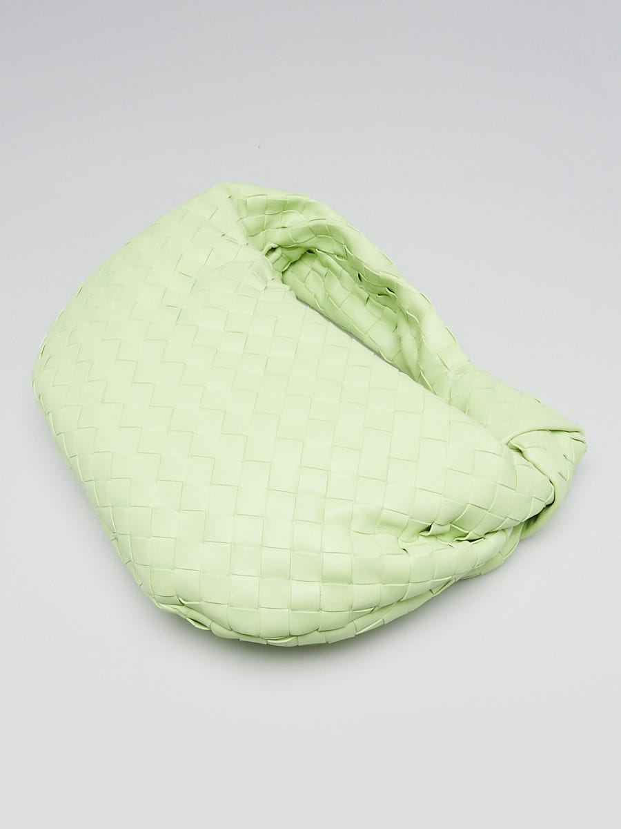 【送料&関税込】Bottega Veneta Pastel Green Nappa Leather An Bottega Veneta Light Green Intrecciato Woven Nappa Leather