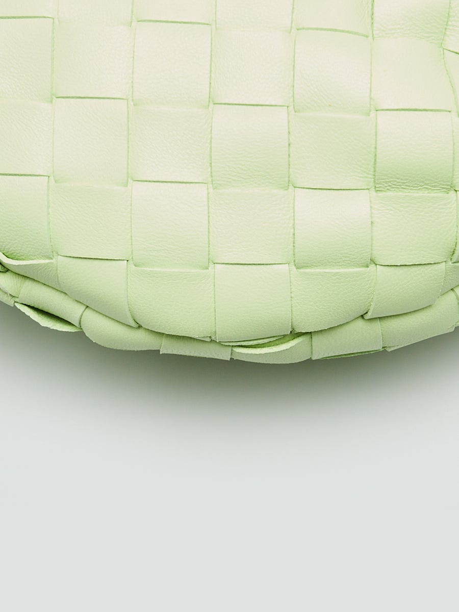 【送料&関税込】Bottega Veneta Pastel Green Nappa Leather An Bottega Veneta Light Green Intrecciato Woven Nappa Leather