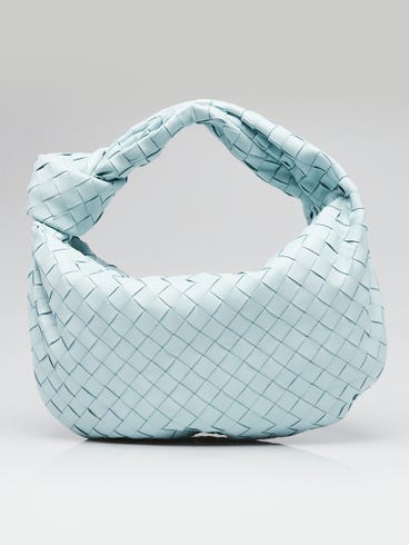 Bottega Veneta Light Blue Intrecciato Woven Nappa Leather Teen Jodie Bag