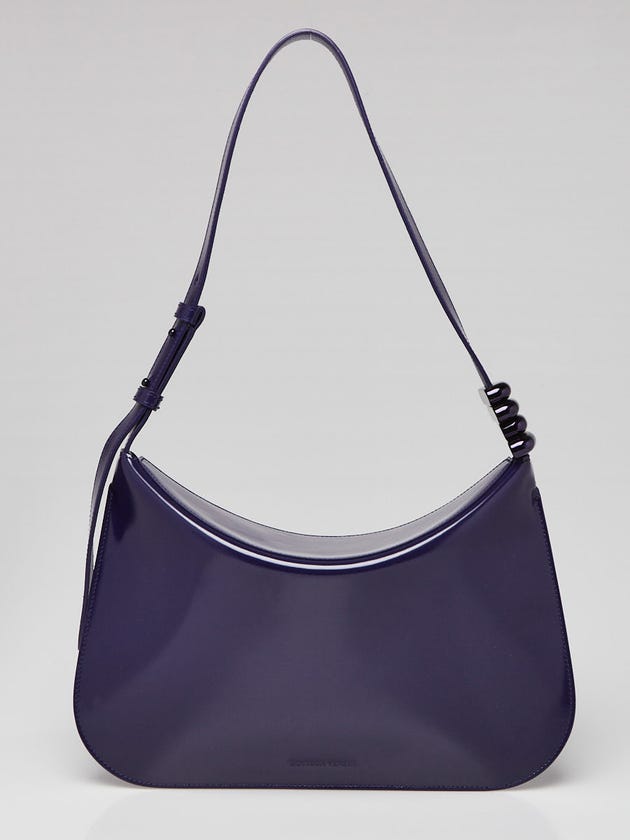 Bottega Veneta Purple Smooth Calfskin Leather Metal Loop Shoulder Bag