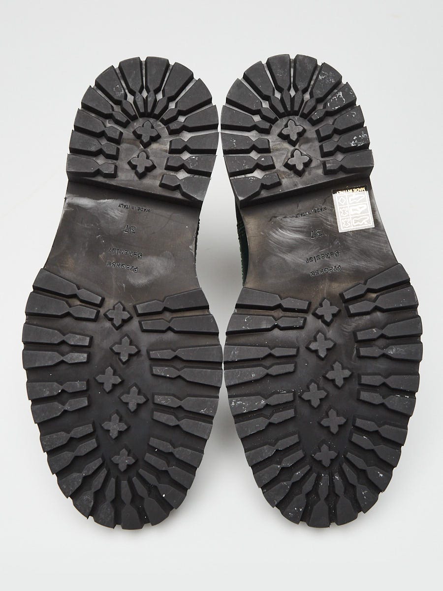 Proenza Schouler Green Smooth Leather Chelsea Boot Size 6.5/37