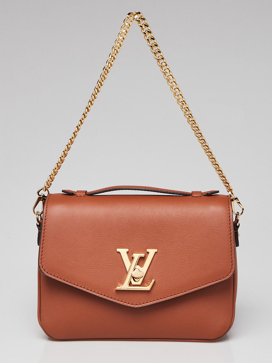 XLOV ウムティ ルイトレカ Louis Vuitton Cognac Grained Leather Oxford Lockme Bag | Yoogi's