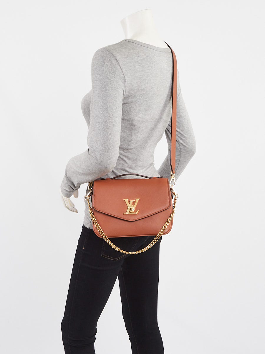 Louis Vuitton Cognac Grained Leather Oxford Lockme Bag | Yoogi's