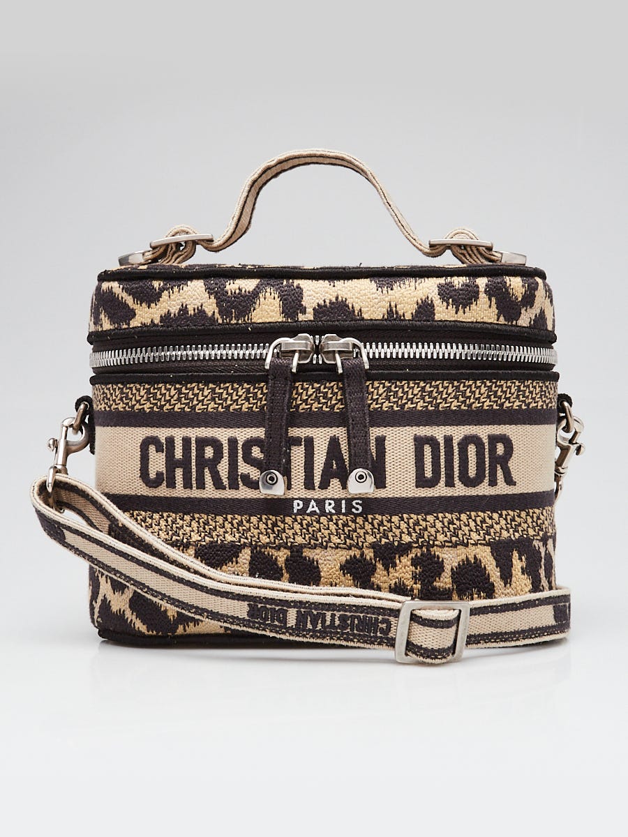 Christian Dior Beige Mizza Embroidery Canvas Small DiorTravel