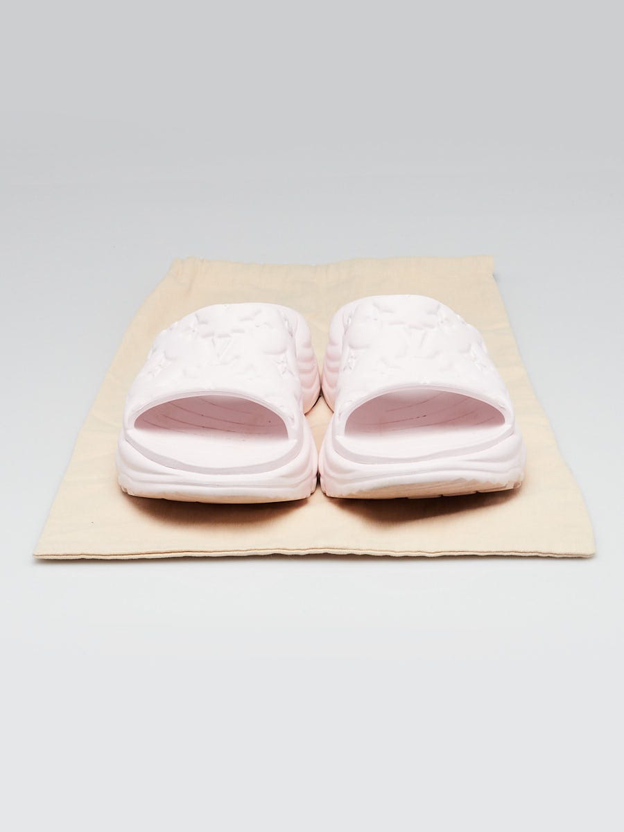 Louis Vuitton Pink Monogram Embossed Rubber Platform Comfort