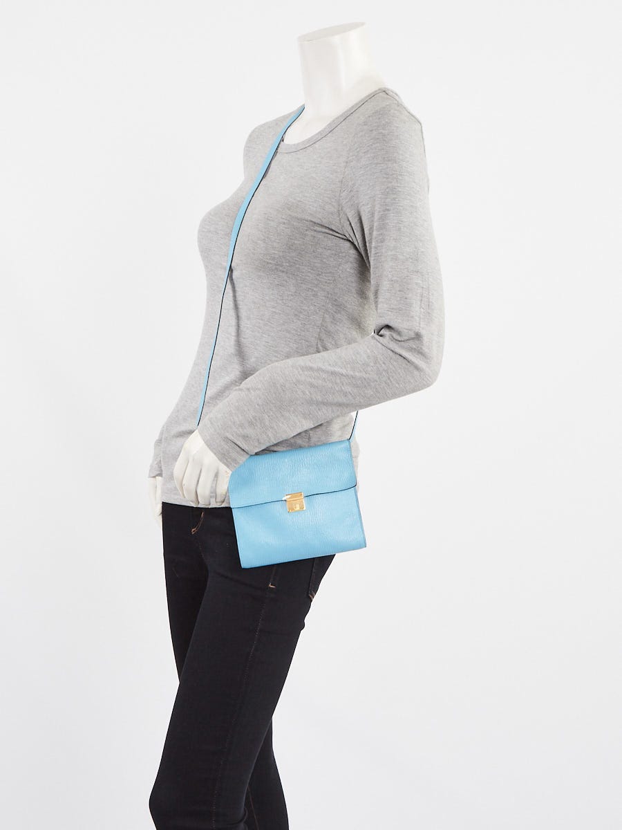 Hermes Celeste Chevre Mysore Leather Clic 16 Wallet w/Strap