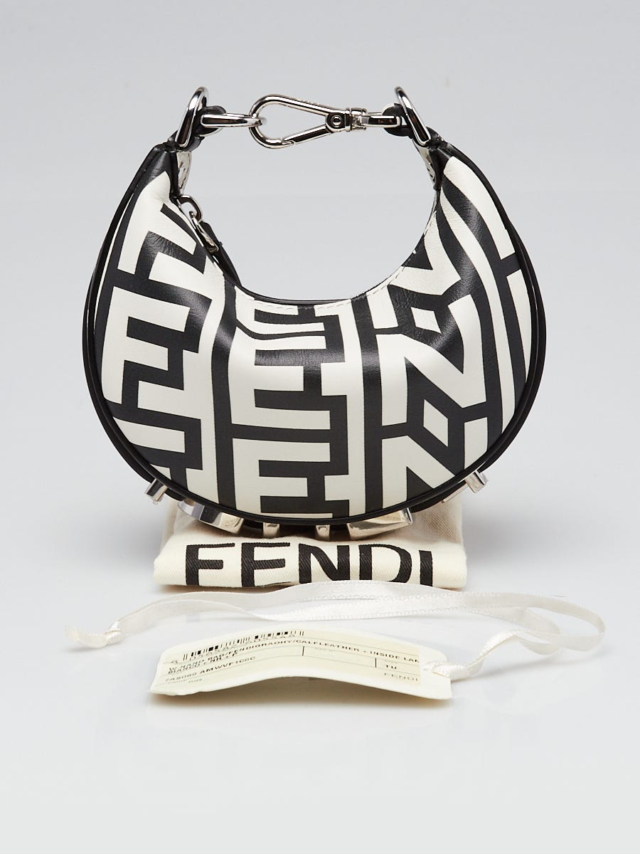 Fendi x Marc Jacobs Black/White Printed Leather Fendigraphy Nano