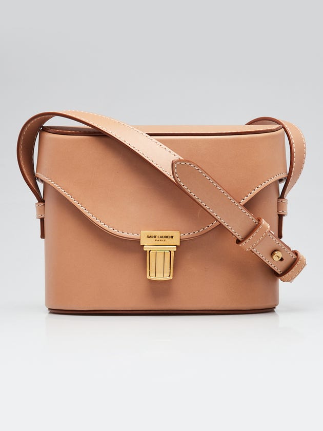 Yves Saint Laurent Beige Box Leather Medium Tuc Bag