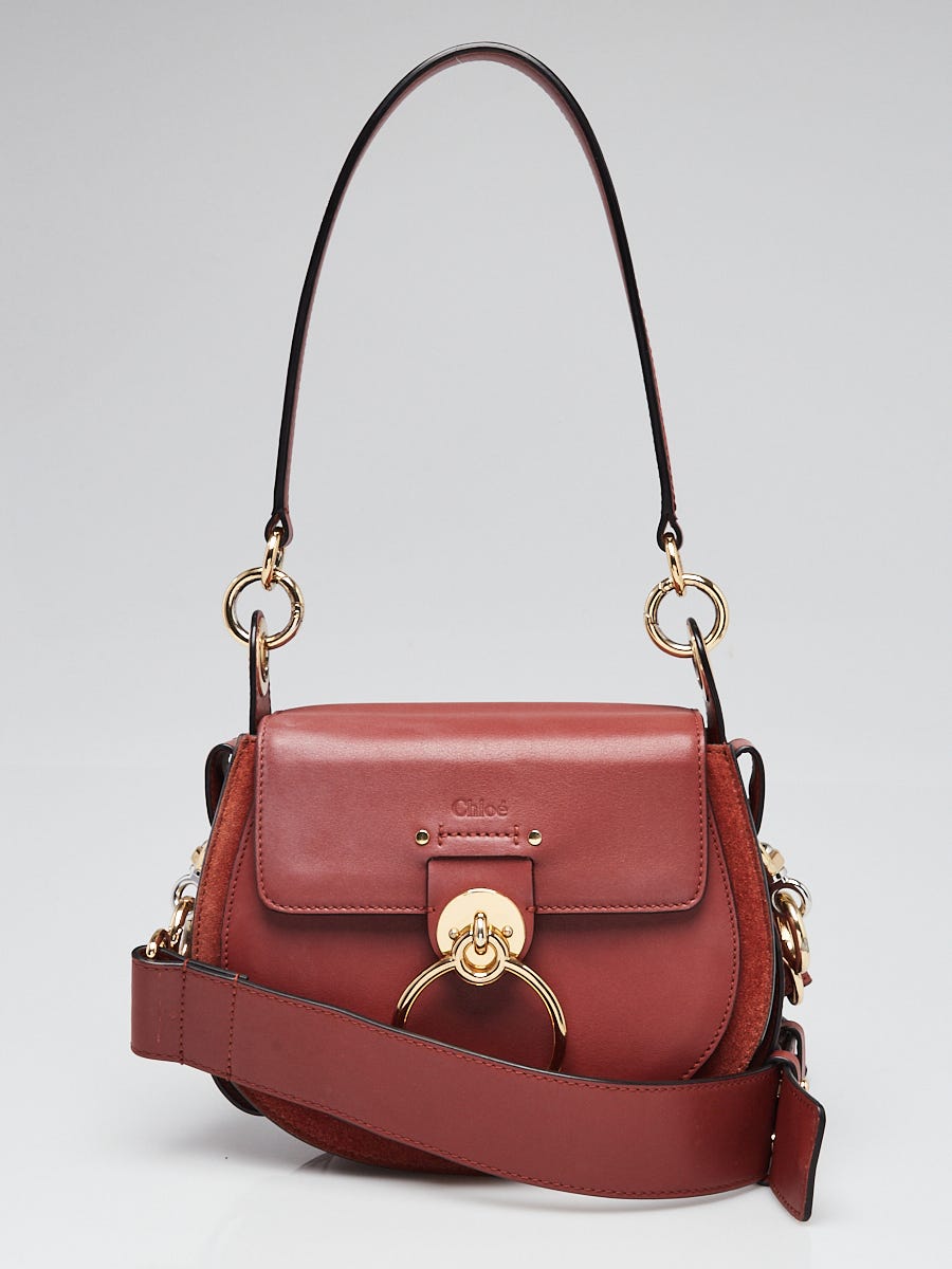 Chloe Brown Leather Tess Saddle Bag | Yoogi's Closet