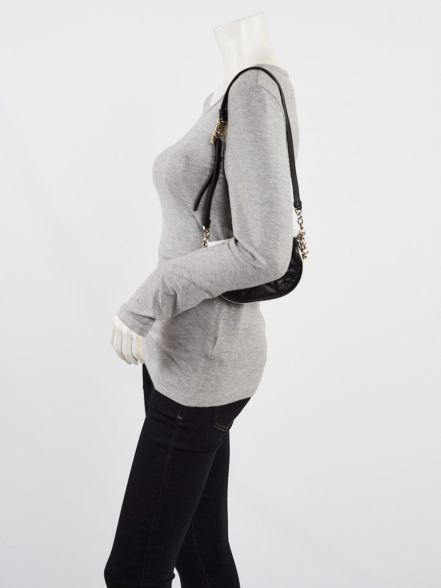 Christian Dior Black/White Cannage Quilted Leather Micro Vibe Shoulder Bag 