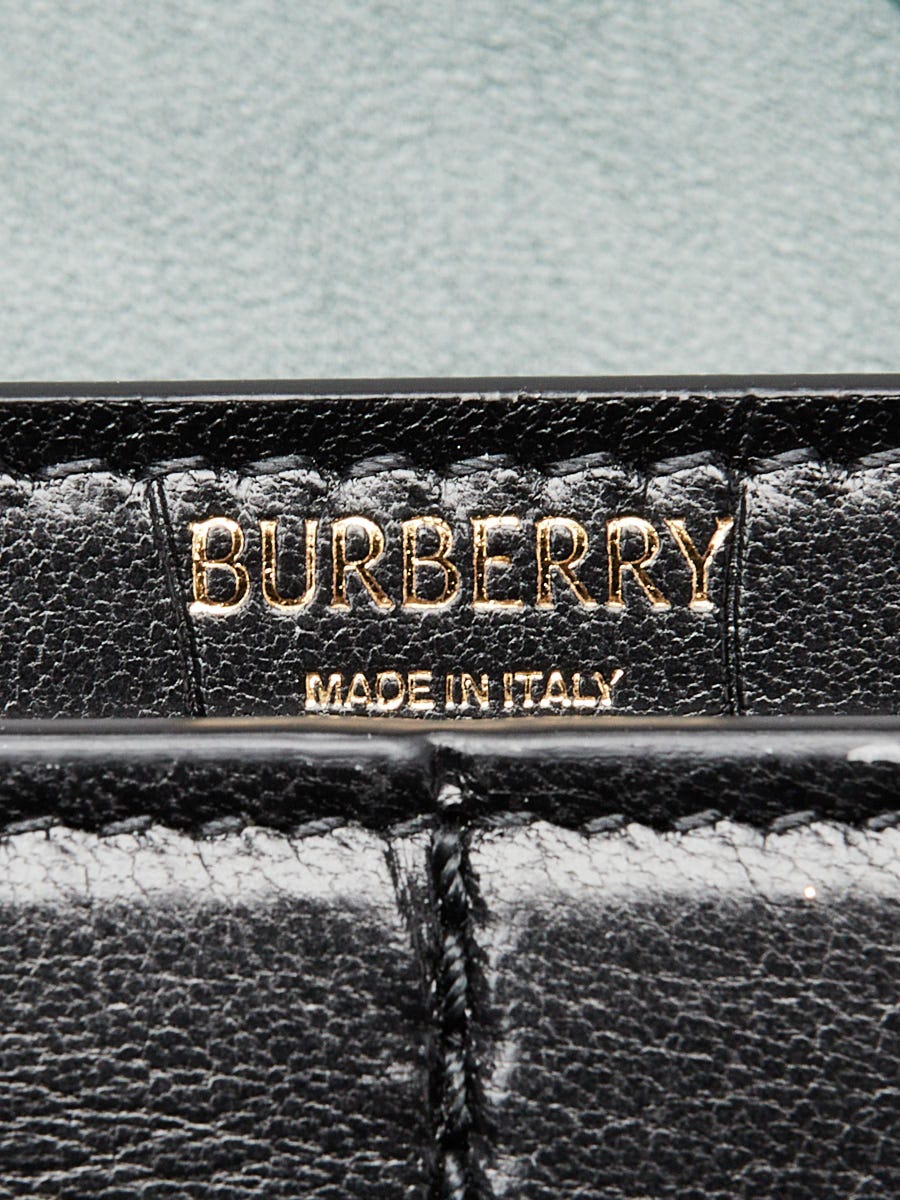 Burberry Black Croc Embossed Snip Flap Shoulder Bag | Yoogi's Closet