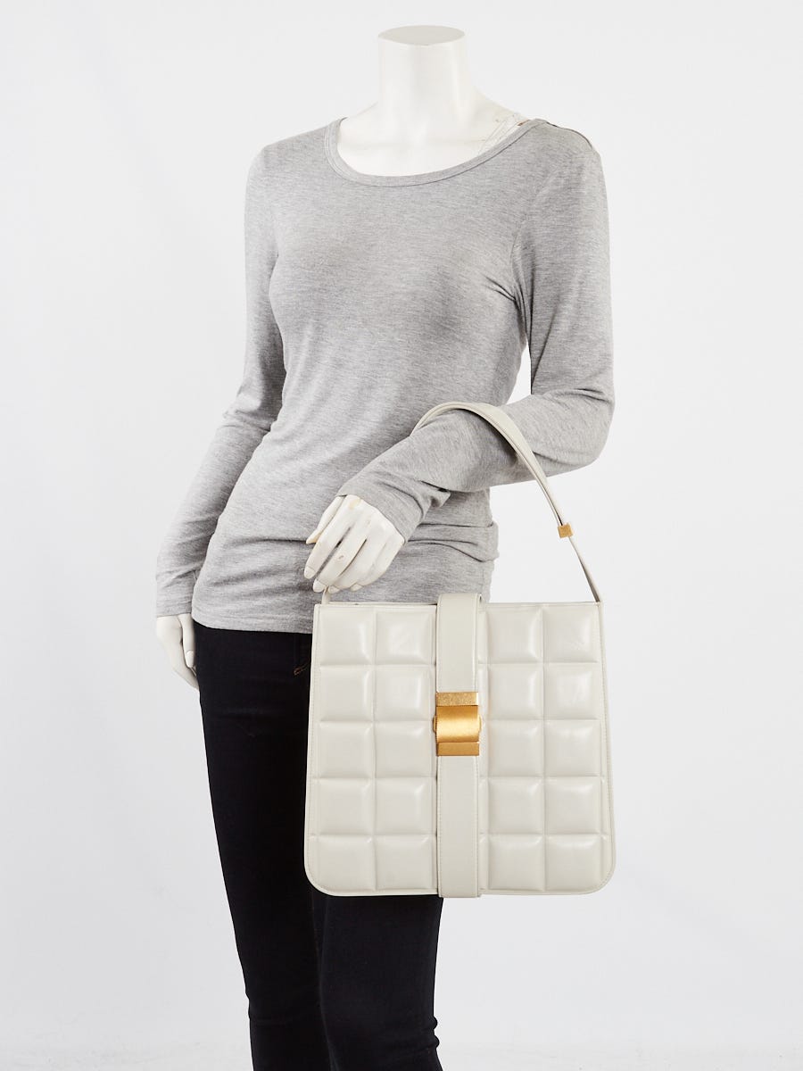 Bottega Veneta White Maxi Intrecciato Nappa Leather Marie Shoulder Bag