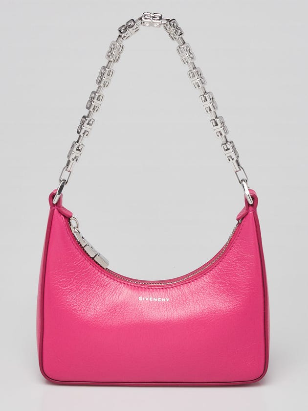Givenchy Hot Pink Smooth Leather Mini Moon Cut Out Shoulder Bag