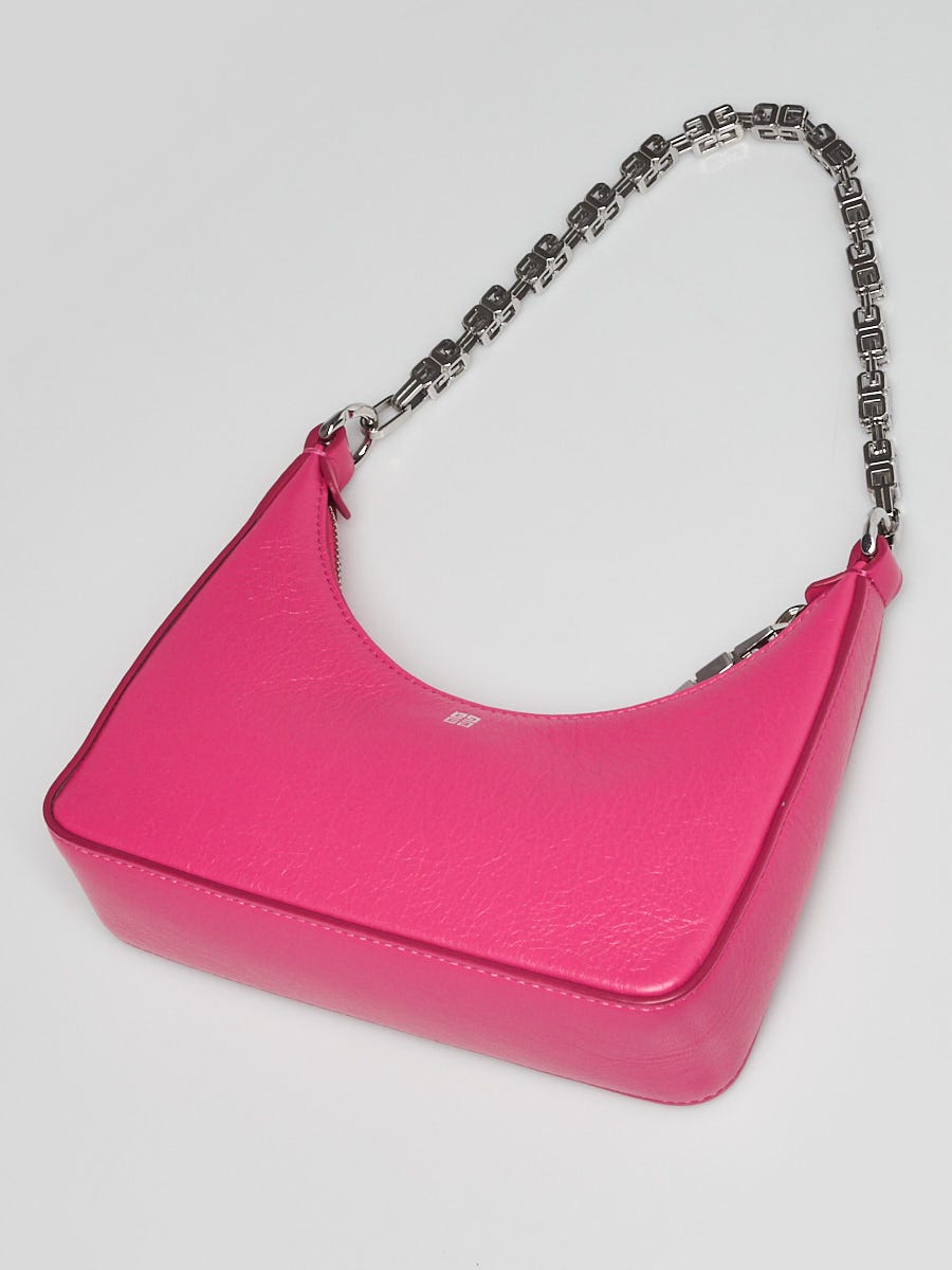 Givenchy Hot Pink Smooth Leather Mini Moon Cut Out Shoulder Bag