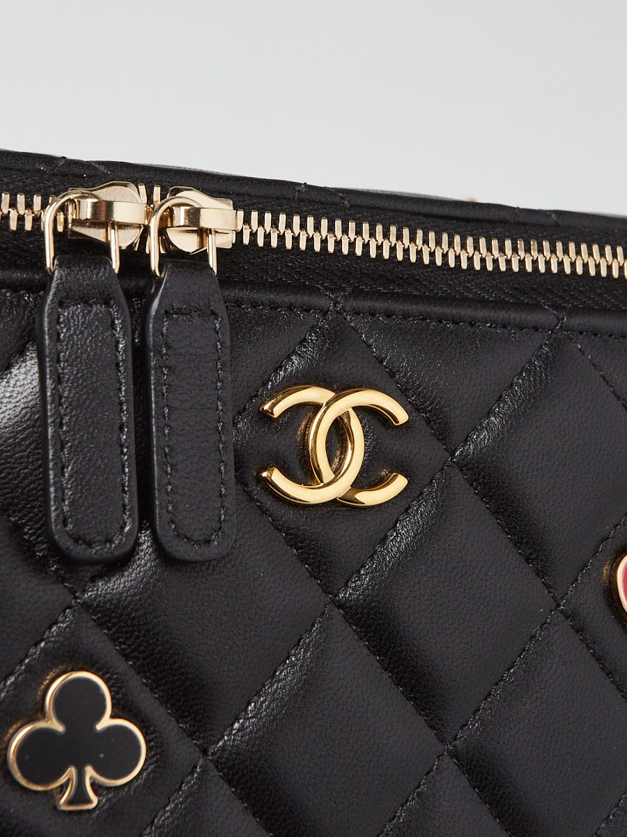 カッキー シャネルバック Chanel Black Quilted Lambskin Leather Coco Casino Small Vanity