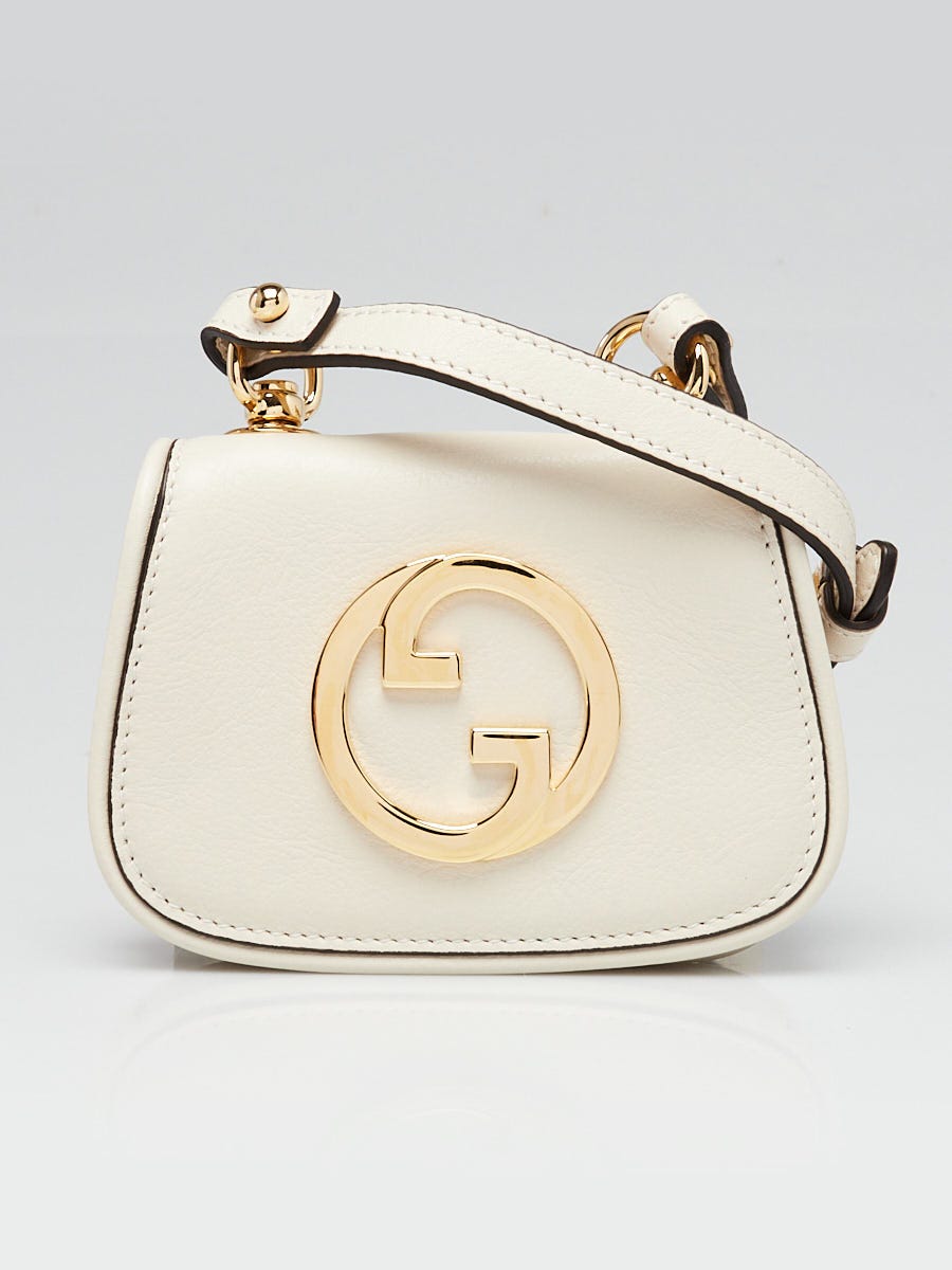 Gucci White Leather Blondie Card Holder Crossbody Bag | Yoogi's Closet